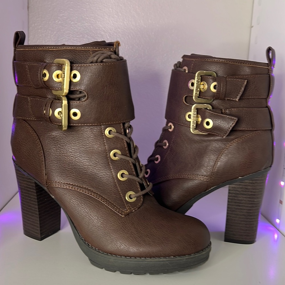 Guess brown booties size 9